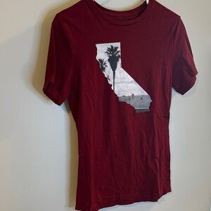 Express Maroon California Graphic Tee